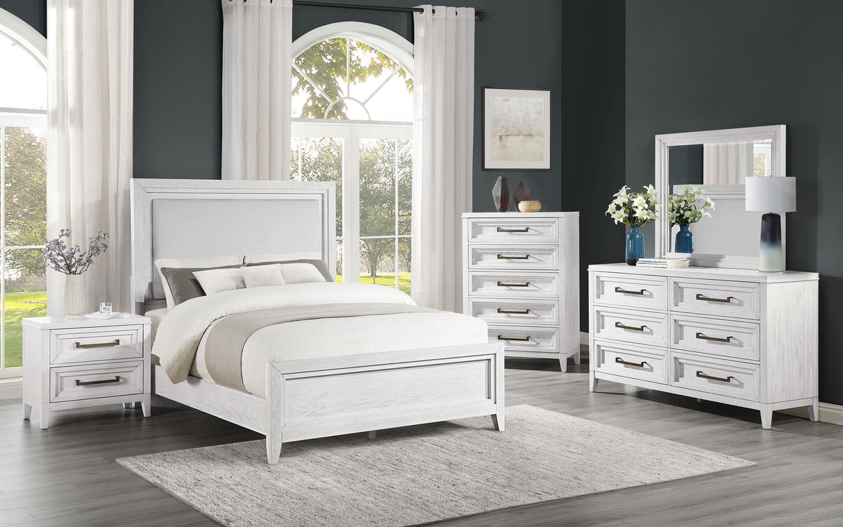 Coaster Marielle 5-piece Eastern King Bedroom Set Distressed White