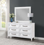 Coaster Marielle 6-drawer Dresser with Mirror Distressed White