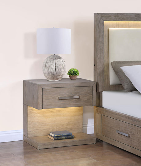 Coaster Kenora 1-drawer Nightstand Bedside Table Barley Brown