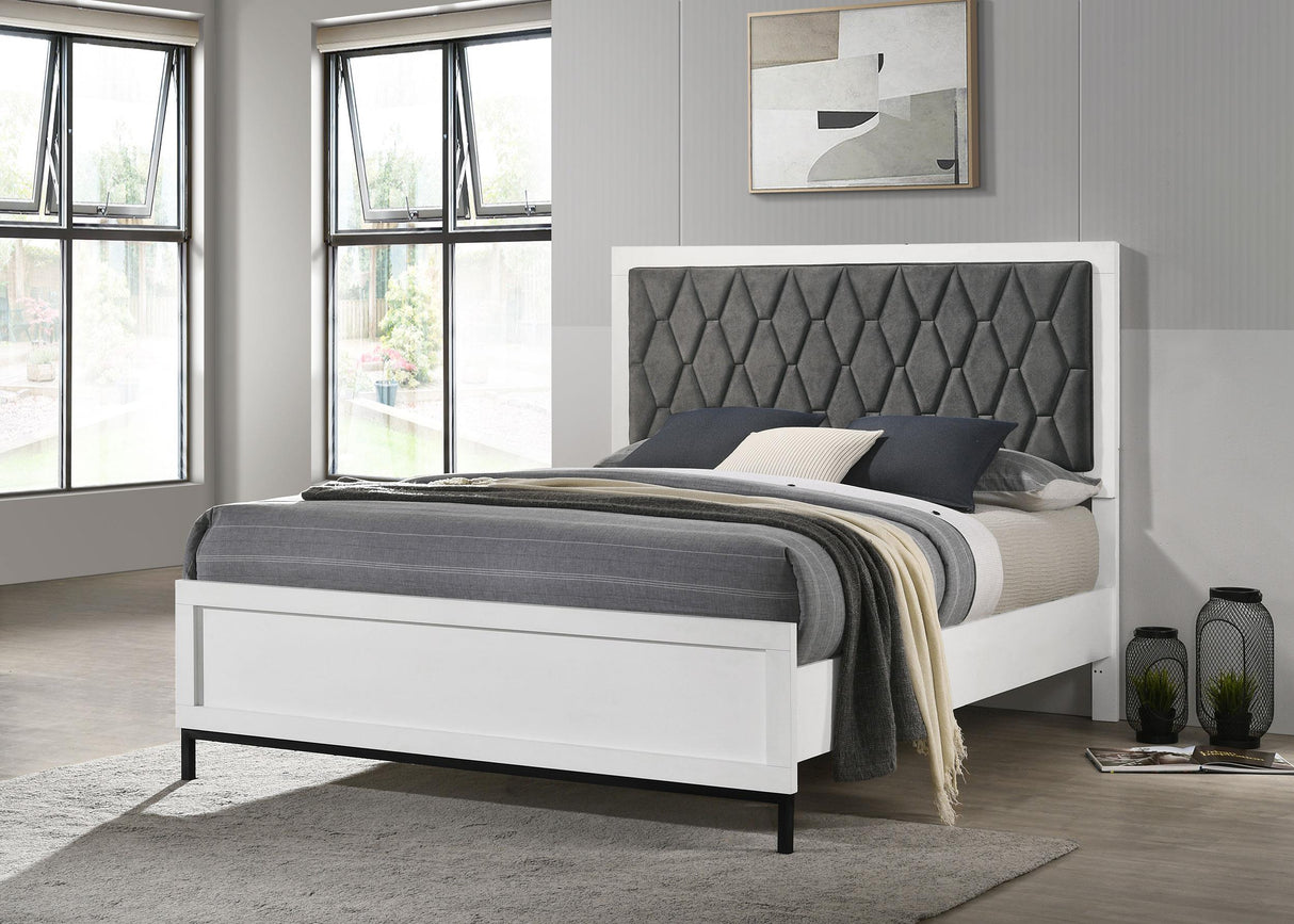 Coaster Sonora Queen Upholstered Panel Bed White