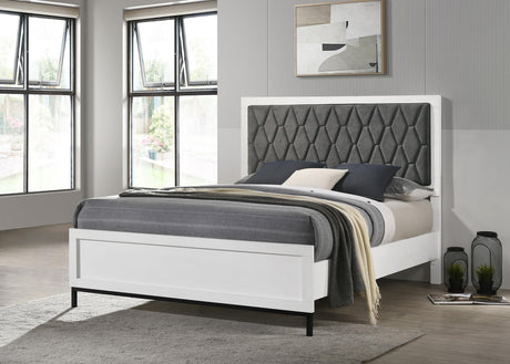 Coaster Sonora Queen Upholstered Panel Bed White