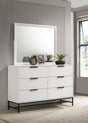 Coaster Sonora 6-drawer Dresser with Mirror White