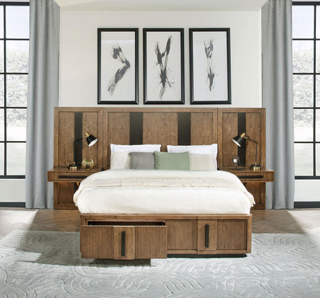 Coaster Terrace California King Wall Panel Storage Bed Ash Brown