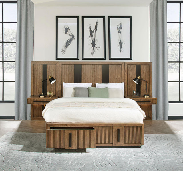 Coaster Terrace Queen Wall Panel Storage Bed Ash Brown
