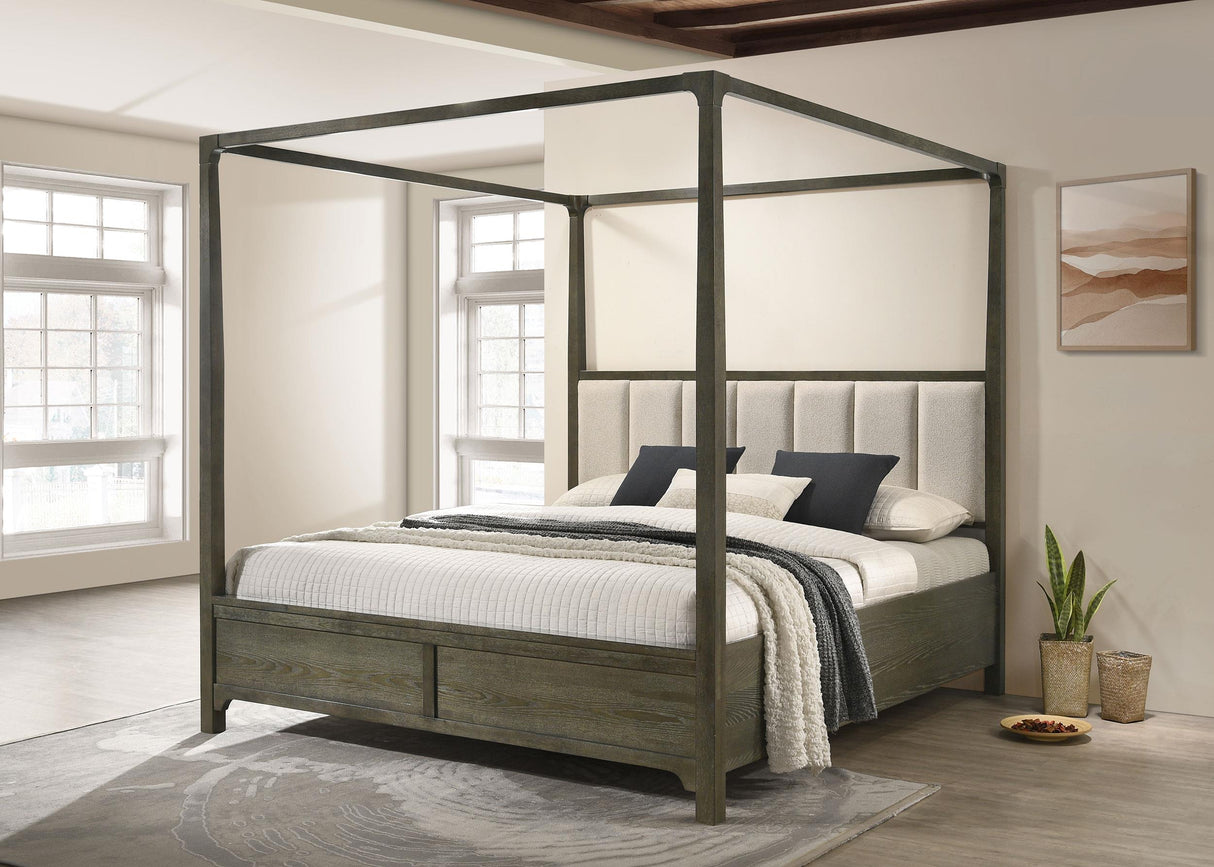 Coaster Gran Park Queen Canopy Bed Dark Cocoa