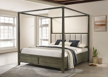 Coaster Gran Park Queen Canopy Bed Dark Cocoa