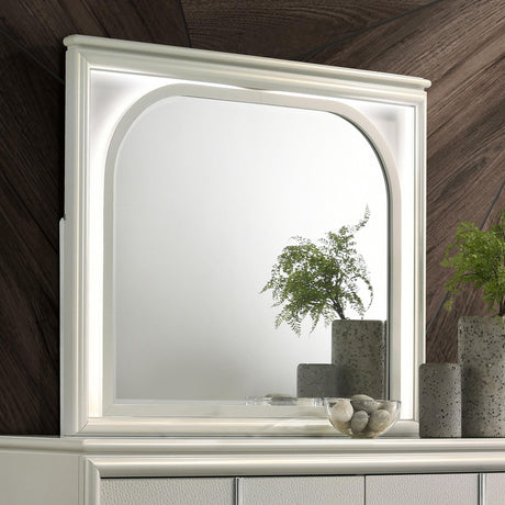Coaster Olivia LED Dresser Mirror Pearl White