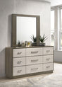 Coaster Fenwick 9-drawer Dresser with Mirror Grey Oak