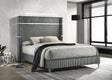 Coaster Lucia 61-inch Upholstered Eastern King Wingback Bed Grey