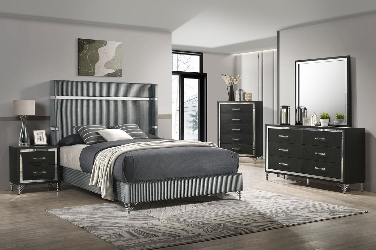 Coaster Lucia 5-piece Queen Bedroom Set Grey and Black