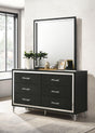 Coaster Lucia 6-drawer Dresser and Mirror Black