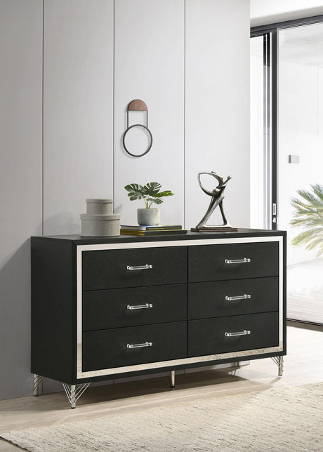 Coaster Lucia 6-drawer Dresser Cabinet Black