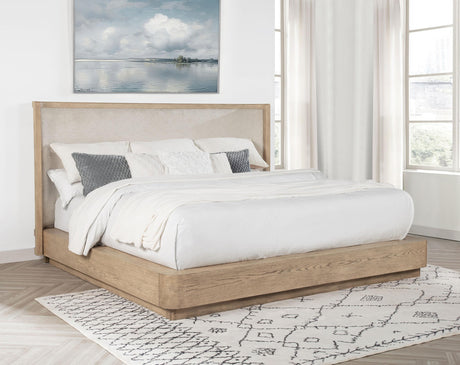 Coaster Kailani 49-inch Queen Wingback Bed Beige Oak