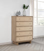 Coaster Kailani 5-drawer Bedroom Chest of Drawers Beige Oak