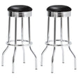 Coaster Retro Upholstered Metal Swivel Bar Stool Black (Set of 2)