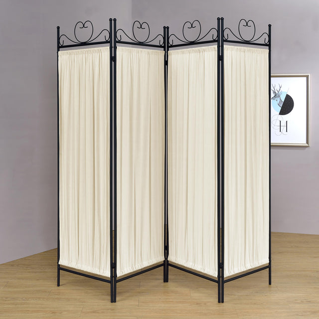 Coaster Dove 4-Panel Room Divider Folding Shoji Screen Beige