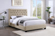 Coaster Chloe Upholstered Eastern King Panel Bed Oatmeal