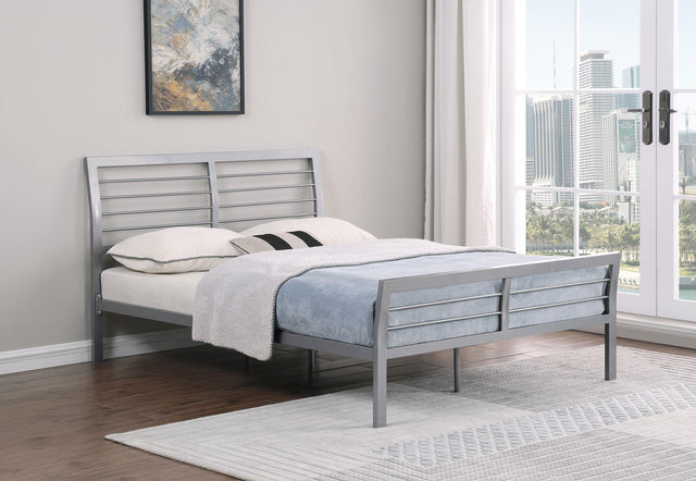 Coaster Cooper Metal Full Open Frame Bed Silver