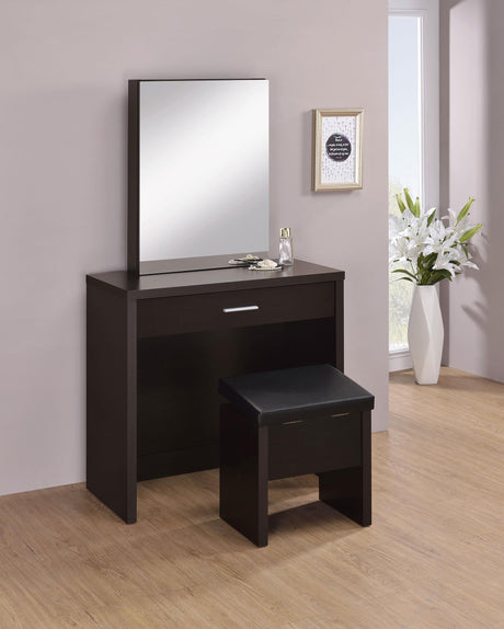 Coaster Harvey Vanity Set with Lift-Top Stool Cappuccino