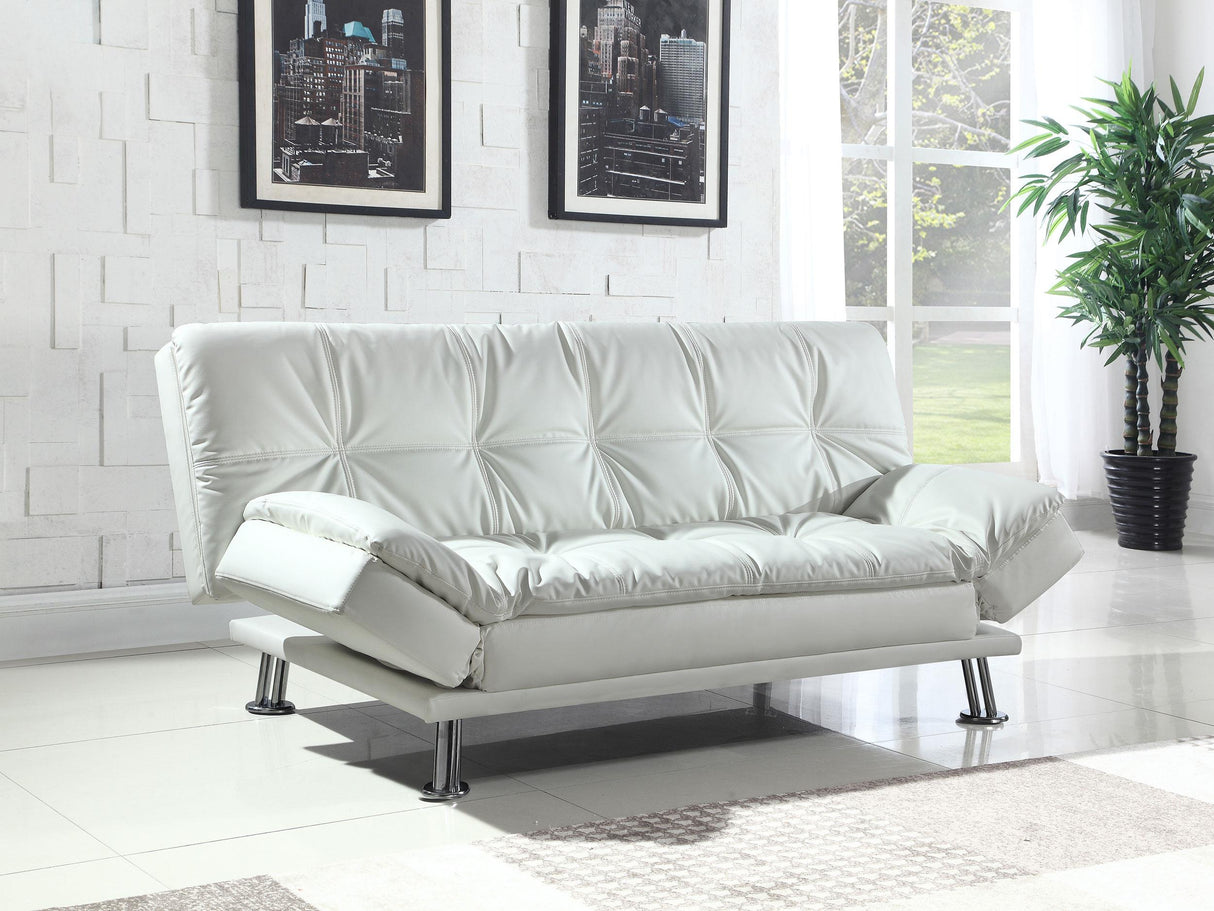 Coaster Dilleston Upholstered Tufted Convertible Sofa Bed White