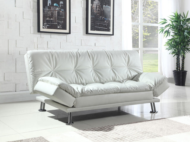 Coaster Dilleston Upholstered Tufted Convertible Sofa Bed White