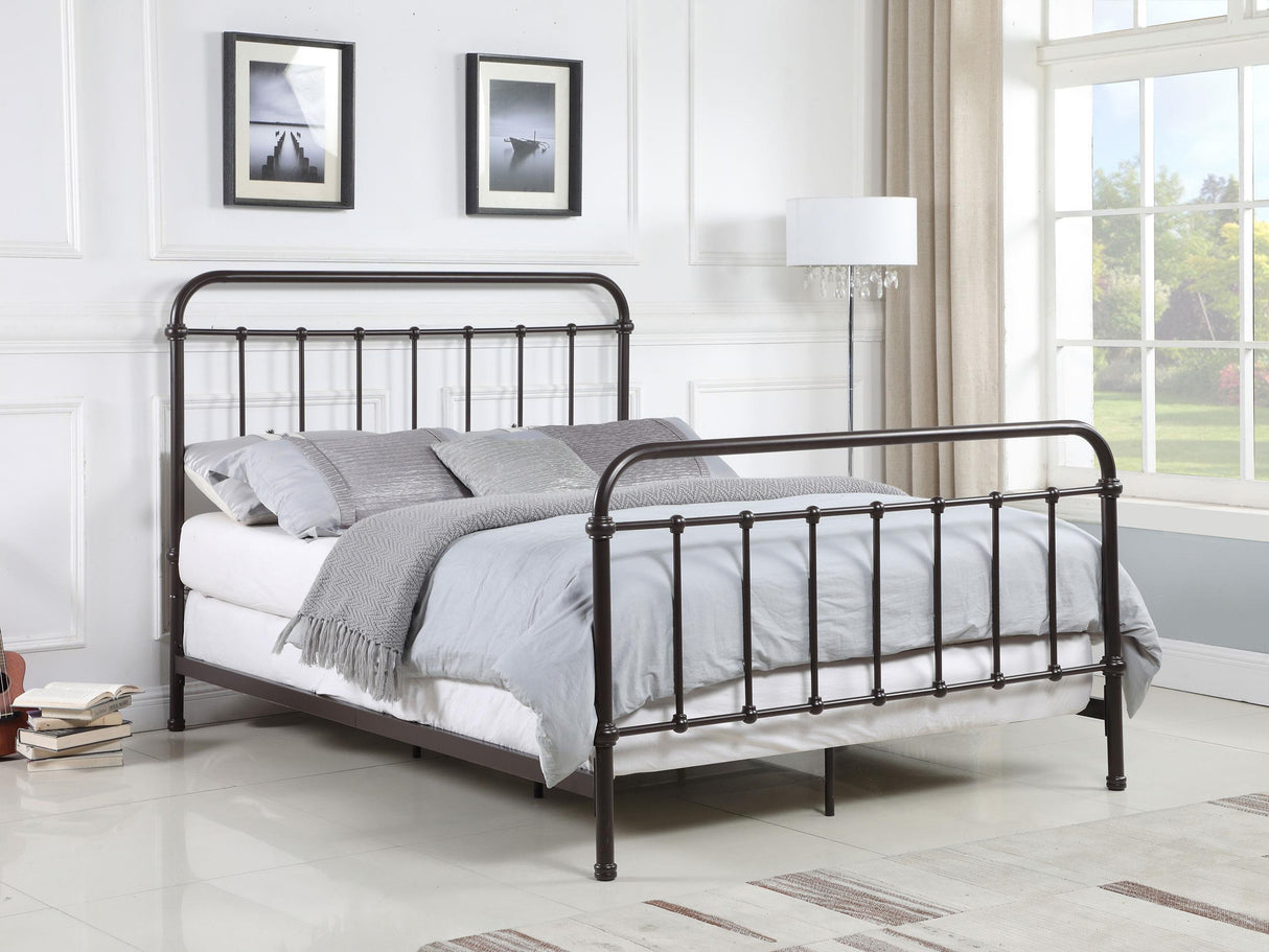 Coaster Livingston Metal Queen Open Frame Bed Dark Bronze