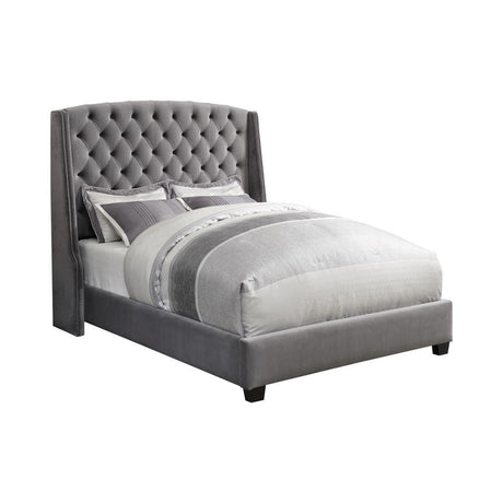 Coaster Pissarro Upholstered Queen Wingback Bed Grey
