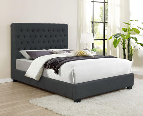 Coaster Chloe Upholstered Full Panel Bed Charcoal