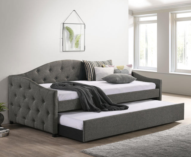 Coaster Sadie Upholstered Twin Daybed with Trundle Grey
