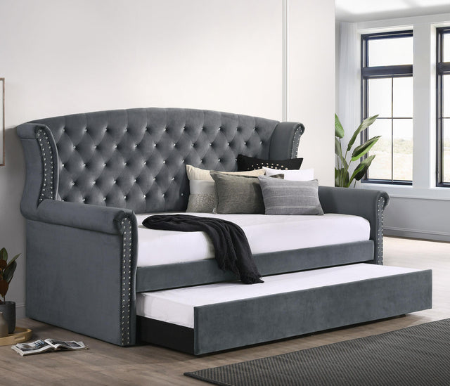 Coaster Scarlett Upholstered Twin Daybed with Trundle Grey