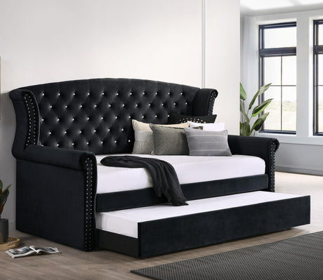 Coaster Scarlett Upholstered Twin Daybed with Trundle Black
