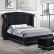 Coaster Barzini Upholstered Eastern King Wingback Bed Black