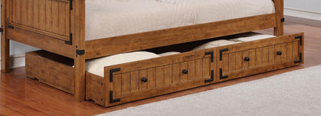Coaster Oakdale Wood Storage Trundle Rustic Honey