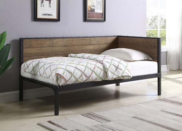 Coaster Getler Metal Twin Daybed Weathered Chestnut