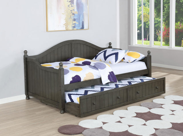 Coaster Julie Ann Wood Twin Daybed with Trundle Warm Grey