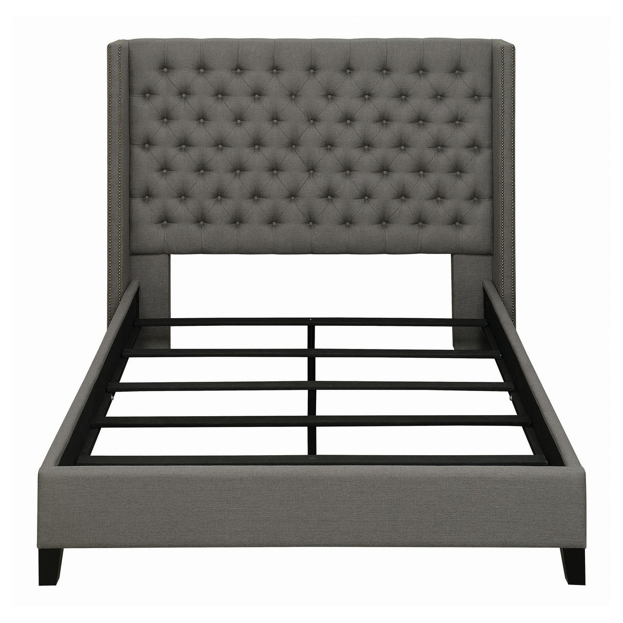 Coaster Bancroft Upholstered Full Wingback Headboard Grey