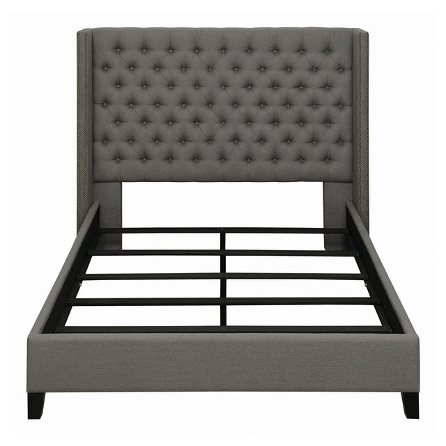 Coaster Bancroft Upholstered Eastern King Wingback Headboard Grey