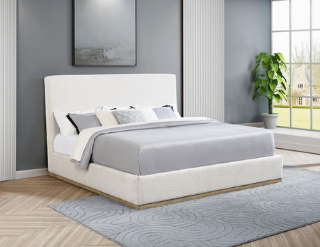 Coaster Knox Upholstered EASTERN KING Panel Bed Cream
