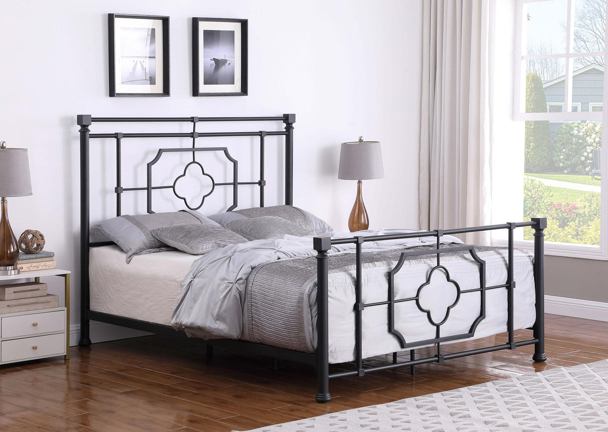 Coaster Paskay Metal Eastern King Open Frame Bed Weathered Black