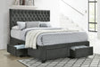 Coaster Soledad Upholstered Full Storage Panel Bed Grey