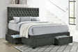Coaster Soledad Upholstered Queen Storage Panel Bed Grey