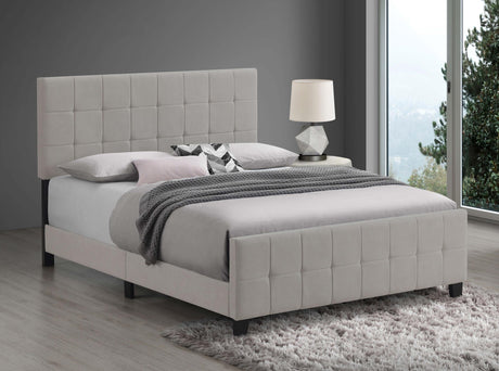 Coaster Fairfield Upholstered Eastern King Panel Bed Beige