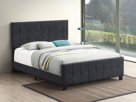 Coaster Fairfield Upholstered Eastern King Panel Bed Dark Grey