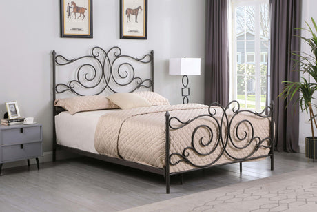 Coaster Parleys Metal Eastern King Open Frame Bed Dark Bronze
