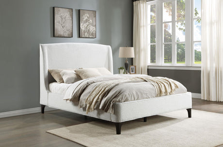 Coaster Mosby Upholstered Queen Wingback Bed Snow