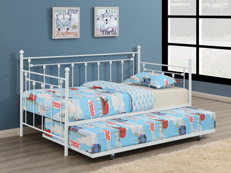 Coaster Nocus Metal Twin Daybed with Trundle White
