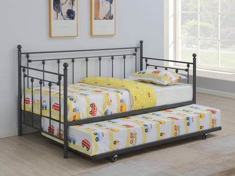 Coaster Nocus Metal Twin Daybed with Trundle Gunmetal