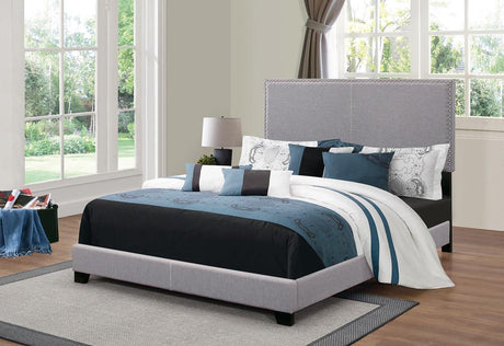 Coaster Boyd Upholstered Queen Panel Bed Grey
