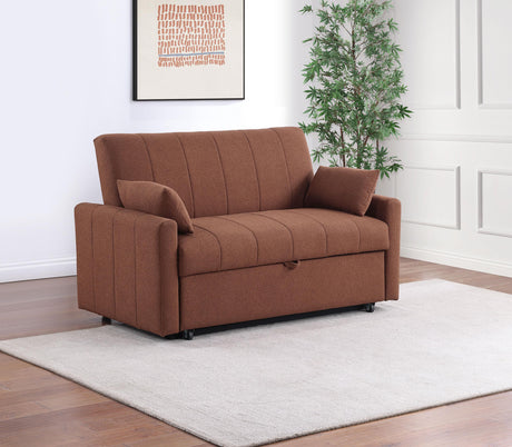 Coaster Portland Boucle Upholstered Sleeper Sofa Bed Copper