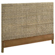 Coaster Zyla Woven Rattan Eastern King Panel Headboard Kubu Grey